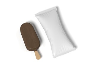 Popsicle Ice Cream 3D Render Isolated White for Mockup 1