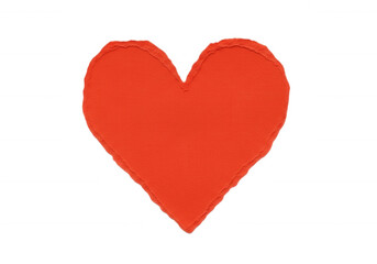 Obraz premium Red fabric heart shape isolated on a transparent background
