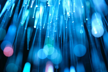 Turquoise light flow, effect of speed and information transmission.