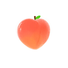 Obraz premium Peach with leaf 