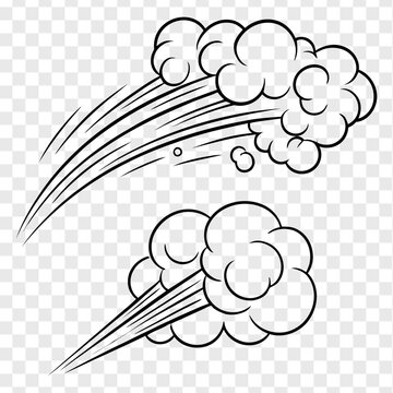 Cartoon smoke or wind effect with speed lines
