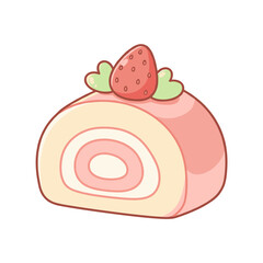 Cute Strawberry Swiss Roll Dessert