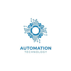 Fototapeta premium Automation technology illustration featuring robotic machinery in an industrial setting