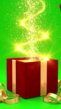 Green Screen opening beautiful gift box with ribbons and big bow 5 videos in 1 unpacking 3d animation elements on alpha channel untying decorative knot 4k ultra hd 3840x2160 scene 2 distortion