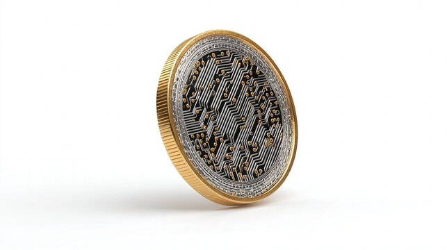 digital currency coin concept without logo isolated on white background