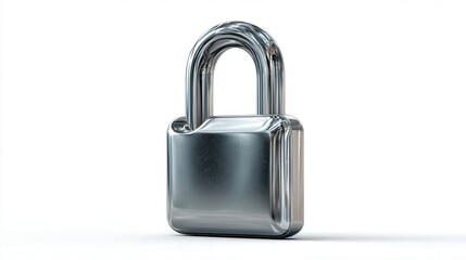 Fototapeta premium digital lock icon rendered in 3d metallic style isolated on white background