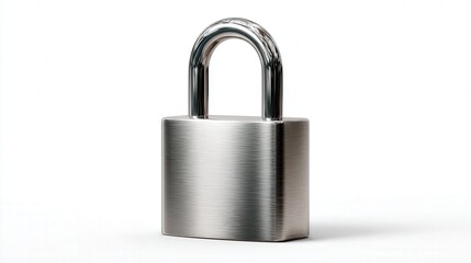Fototapeta premium digital lock icon rendered in 3d metallic style isolated on white background