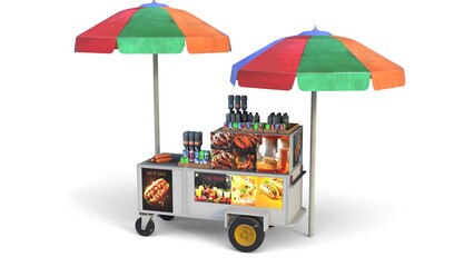 hot dog cart on white background © Masihullah