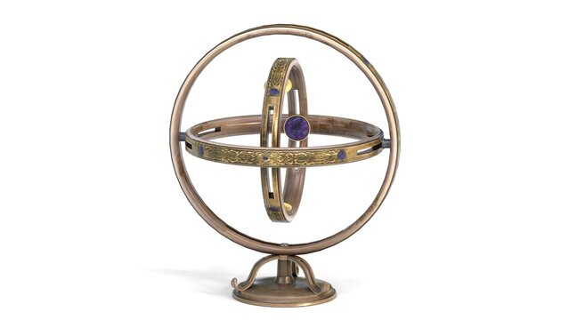magical gyroscope on white background