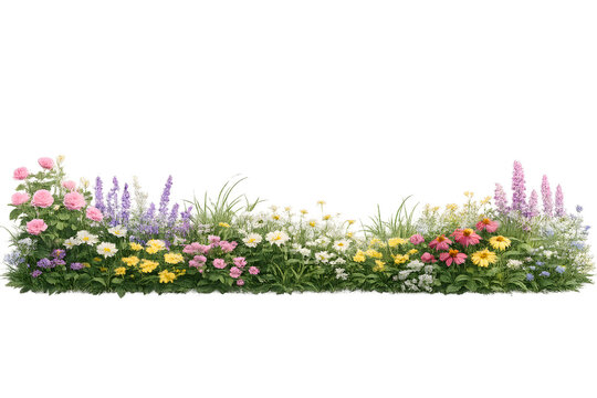 Vibrant flower border with colorful blooms