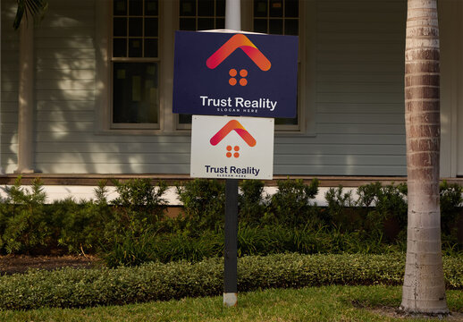 Mockup of Real photo from real state Blank Sign in St. Petersburg, Pinellas County, Florida, United States