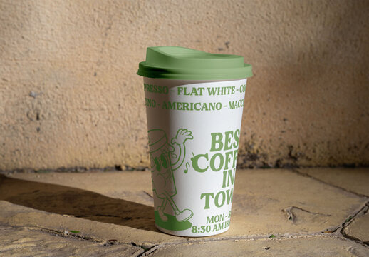 Mockup from real photo of take away cup with lid