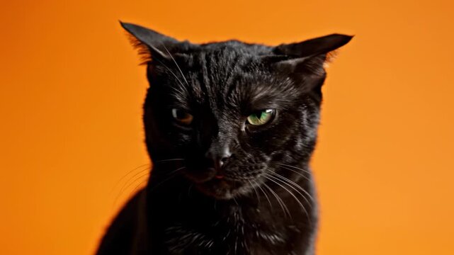 Black cat with red ball.