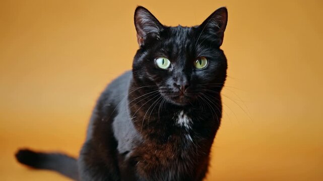 Black cat with red ball.