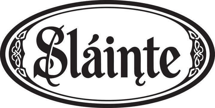 Slainte gaelic toast vector illustration for st patricks day celebrations and events
