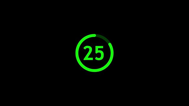 Countdown timer with circular loading and number countdown. Processing countdown for timing and progress flow. Loop countdown animation for timer and counting sequence. Loading down fall.