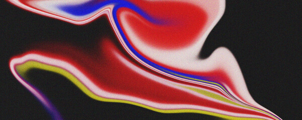 Obraz premium Abstract vibrant red, blue, and yellow liquid swirl with white and purple accents
