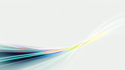 透明な虹色の光の曲線