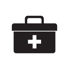 Obraz premium first aid kit icon vector on white