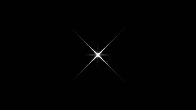 Twinkling stars motion graphics with glow sparkle energy explosion on black background, white cartoon twinkling stars animation in flat vector doodle style looping 4k animation twinkling