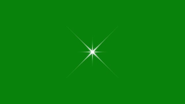Twinkling stars motion graphics with glow sparkle energy explosion on green background, white cartoon twinkling stars animation in flat vector doodle style looping 4k animation twinkling