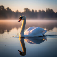Fototapeta premium swans on the lake