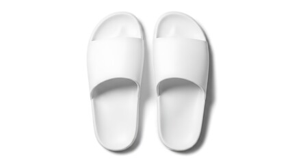 Fototapeta premium White Slippers Bathroom Slides Spa Sandals.