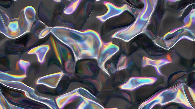 Metallic Camo Made of Reflective Surfaces Shifting with Light Refraction &ndash; Futuristic Abstract Texture, Chromed Camouflage Pattern, Dynamic Light Play, High-Contrast Cinematic Visual Background