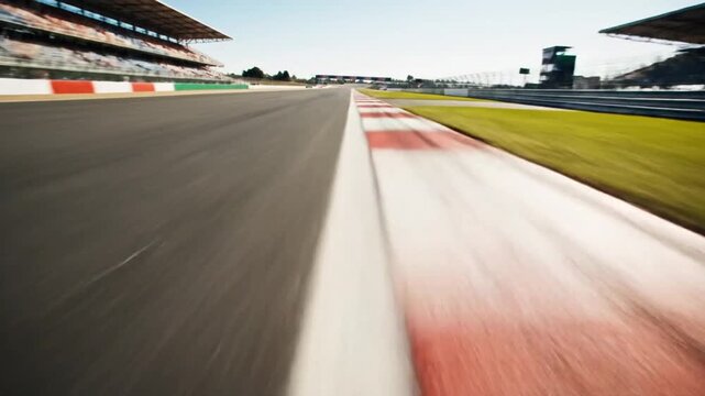 Racing Circuit Track with Grandstands.