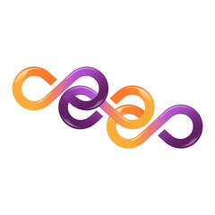 Obraz premium Vibrant infinity loop symbol in purple and orange hues