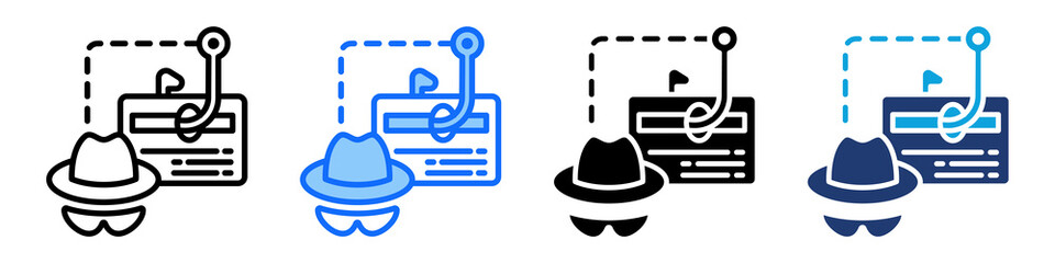 Obraz premium Identity Theft Icon Set Multi Style Vector Illustration