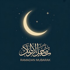 Naklejka premium A decorative vintage and elegent design with wishing Ramadan Kareem