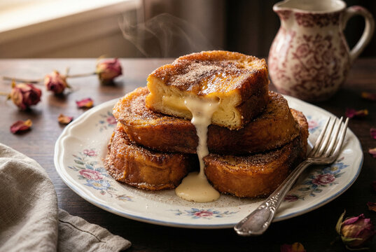 Torrijas t&iacute;picas de Semana Santa con crema