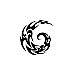 Abstract Swirl Tribal Ornament Decorative Shape Graphic Element Design