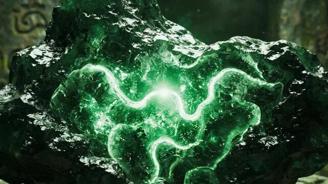 Glowing Green Moldavite Crystal with Extraterrestrial Energy