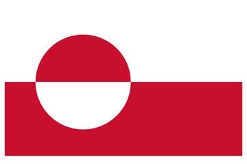 Greenland flag isolated on white background. Vector illustration. © M88