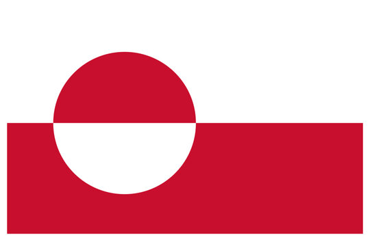 Greenland flag isolated on white background. Vector illustration.