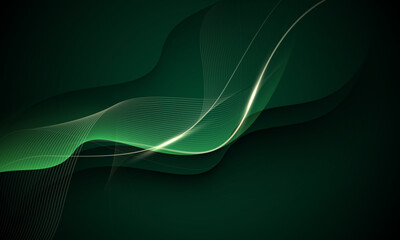 Abstract luxury element with gold light glow effect on green modern graphic design decoration for banner template background vector