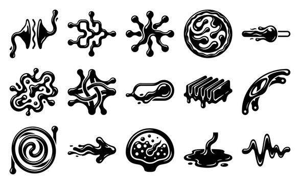 Abstract Organic Liquid Splatter Element Kit for Biological Science and Dynamic Graphic Motion Projects