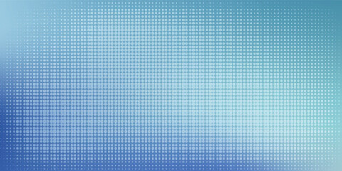 Fototapeta premium Abstract dotted halftone texture fading from white to teal and deep blue in vertical gradient