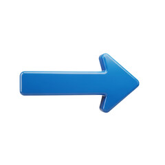 Large blue arrow pointing right on white background direction symbol