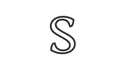 Fototapeta premium Minimalist Abstract Letter S Infinity Loop Logo on White Background