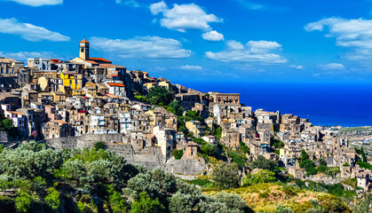 Naklejka premium The village of Badolato, Calabria, Italy