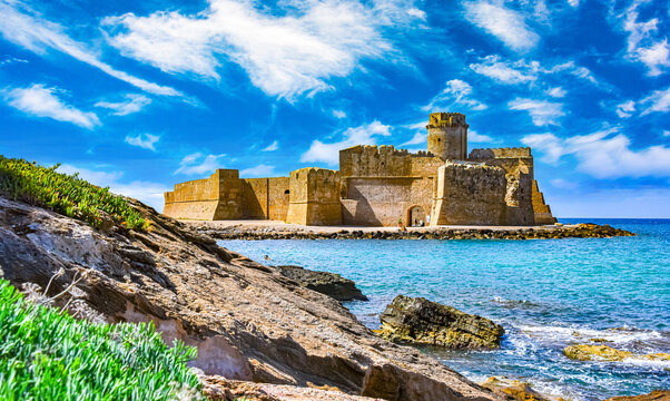 The castle in the Isola di Capo Rizzuto, Calabria, Italy