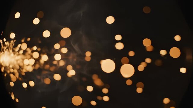 Worker Grinding Metal With Sparks Flying in Dark Environment at Night