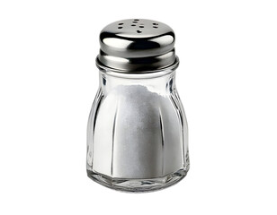 Metal-lidded salt shaker, cut out