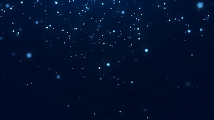 Dust particles with bokeh effect on dark background. Abstract magic background. Starry sky. 3d rendering. © Mykola