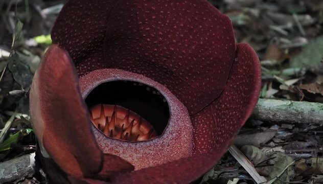 Rafflesia kerrii blooming this flowering plant has the largest flowers in the world and is found in Khao Sok, Surat Thani Province.	