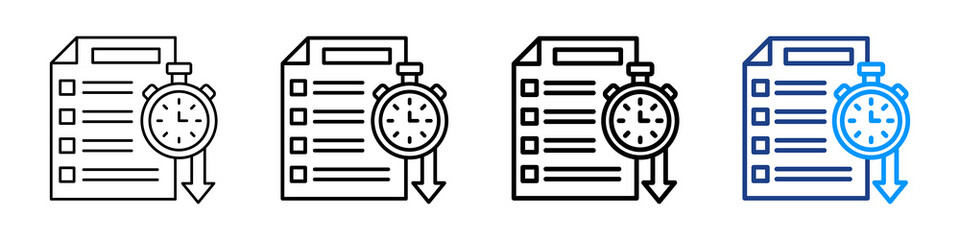 Downtime Report Icon Different Style Outline Collection Set.