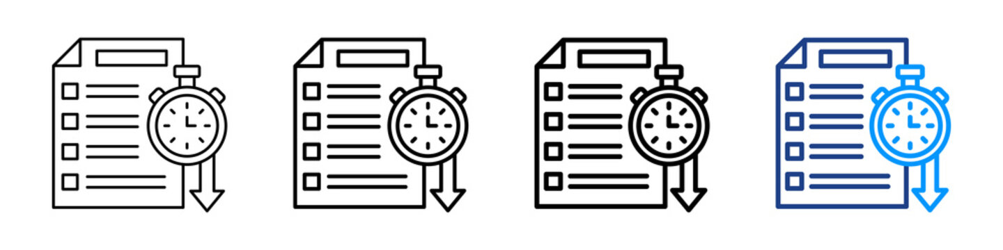 Downtime Report Icon Different Style Outline Collection Set.